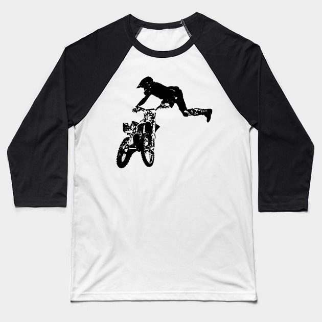 motocross Baseball T-Shirt by rickylabellevie